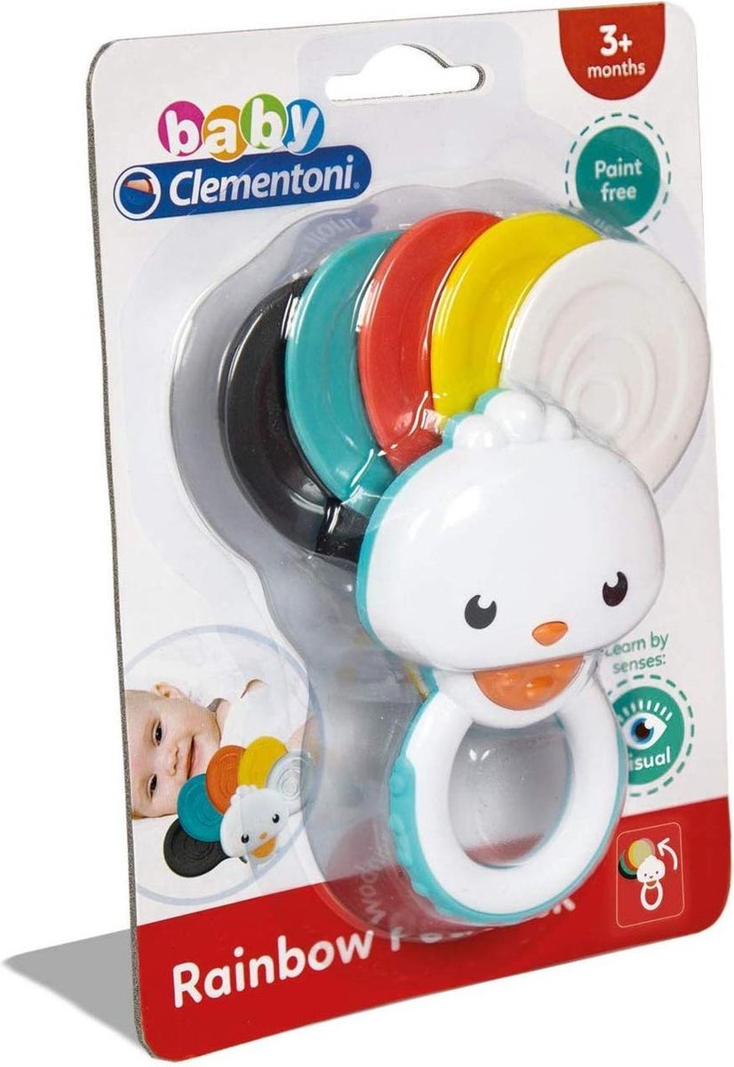 Clementoni Rammelaar Regenboog Pauw 14 Cm - Wit