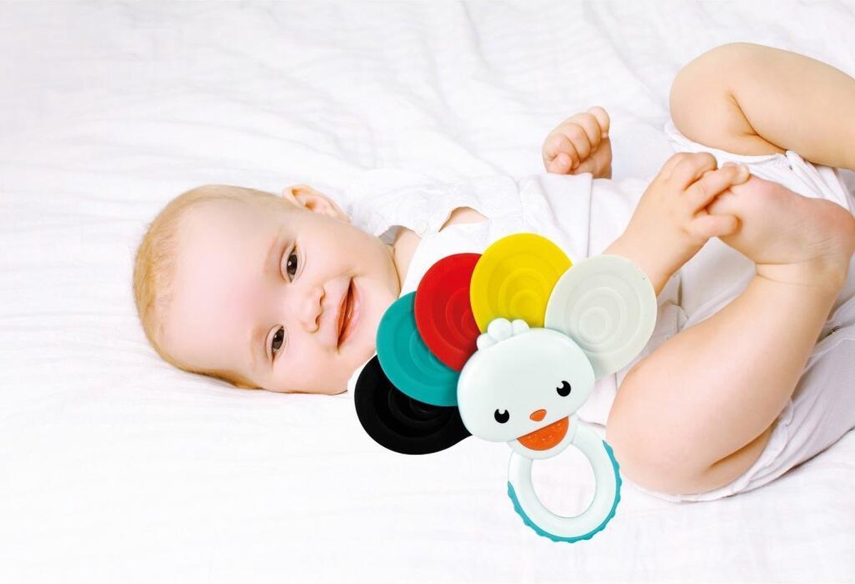 Clementoni Rammelaar Regenboog Pauw 14 Cm - Wit
