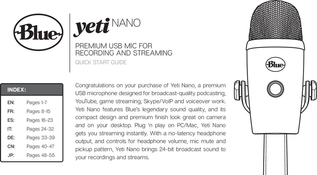 Blue Microphone Blue Yeti Nano - Zwart