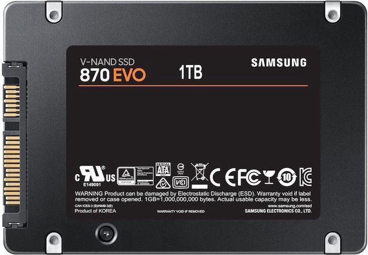 Samsung 870 EVO 2,5 inch 1TB - Zwart