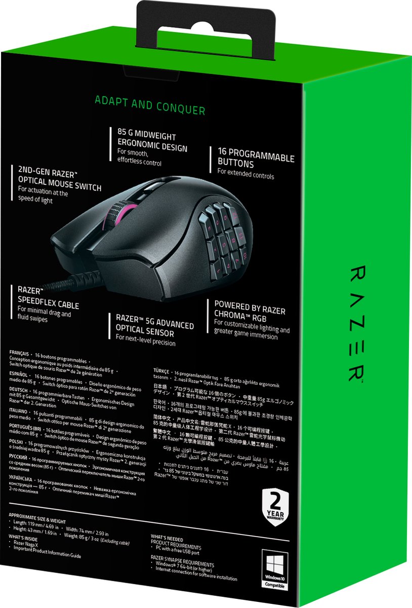 Razer Naga X Gaming Muis - Zwart