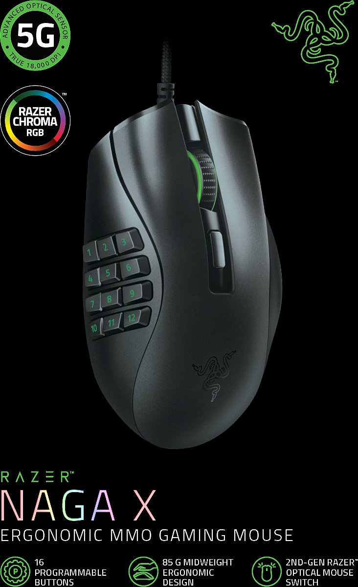Razer Naga X Gaming Muis - Zwart