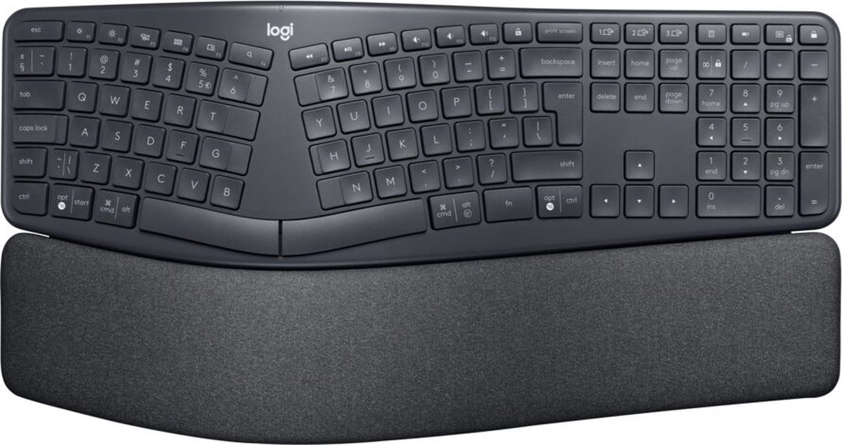 Logitech K860 Ergonomisch Draadloos Toetsenbord Qwerty - Zwart