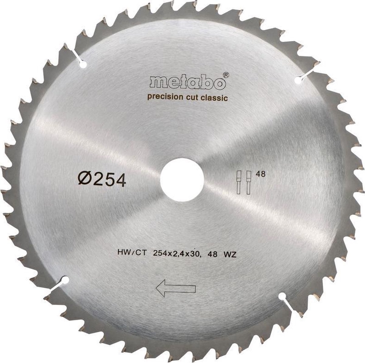 Metabo Zaagblad Precision Cut Wood 254x30x1,8mm 48 T