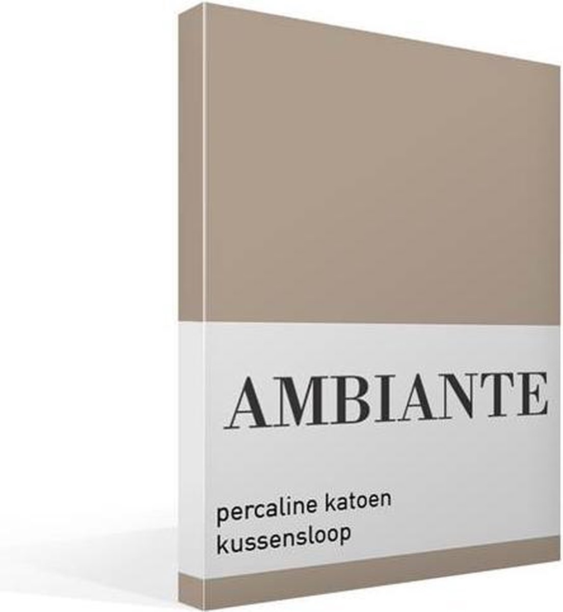 AMBIANTE Percaline Katoen Kussensloop - 100% Percaline Katoen - 60x70 Cm - Standaardmaat - Taupe