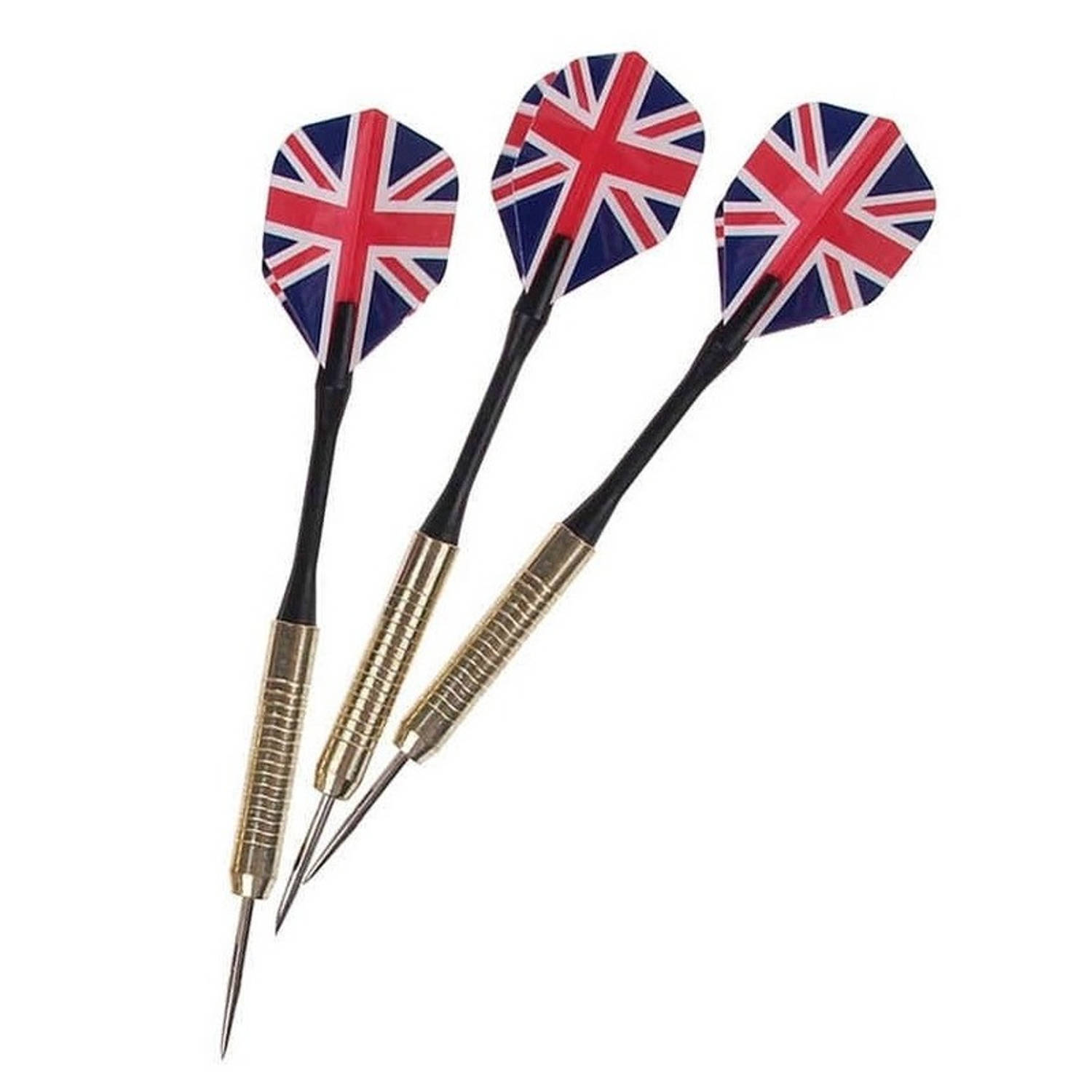 Dartpijlen Set Van 3x Stuks Met Engelse/britse Vlag Flights. Darts Sportartikelen