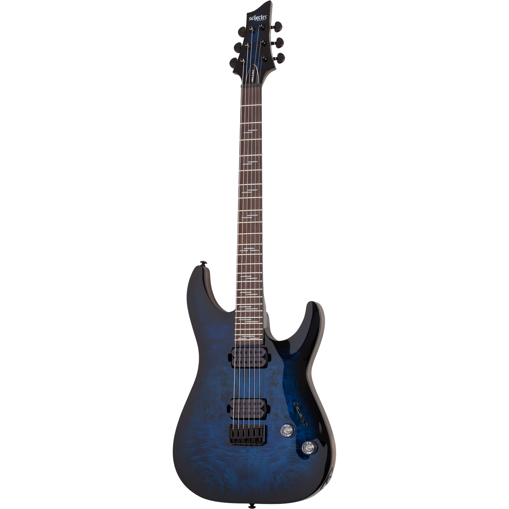 Schecter Omen Elite-6 See-Thru Blue Burst elektrische gitaar