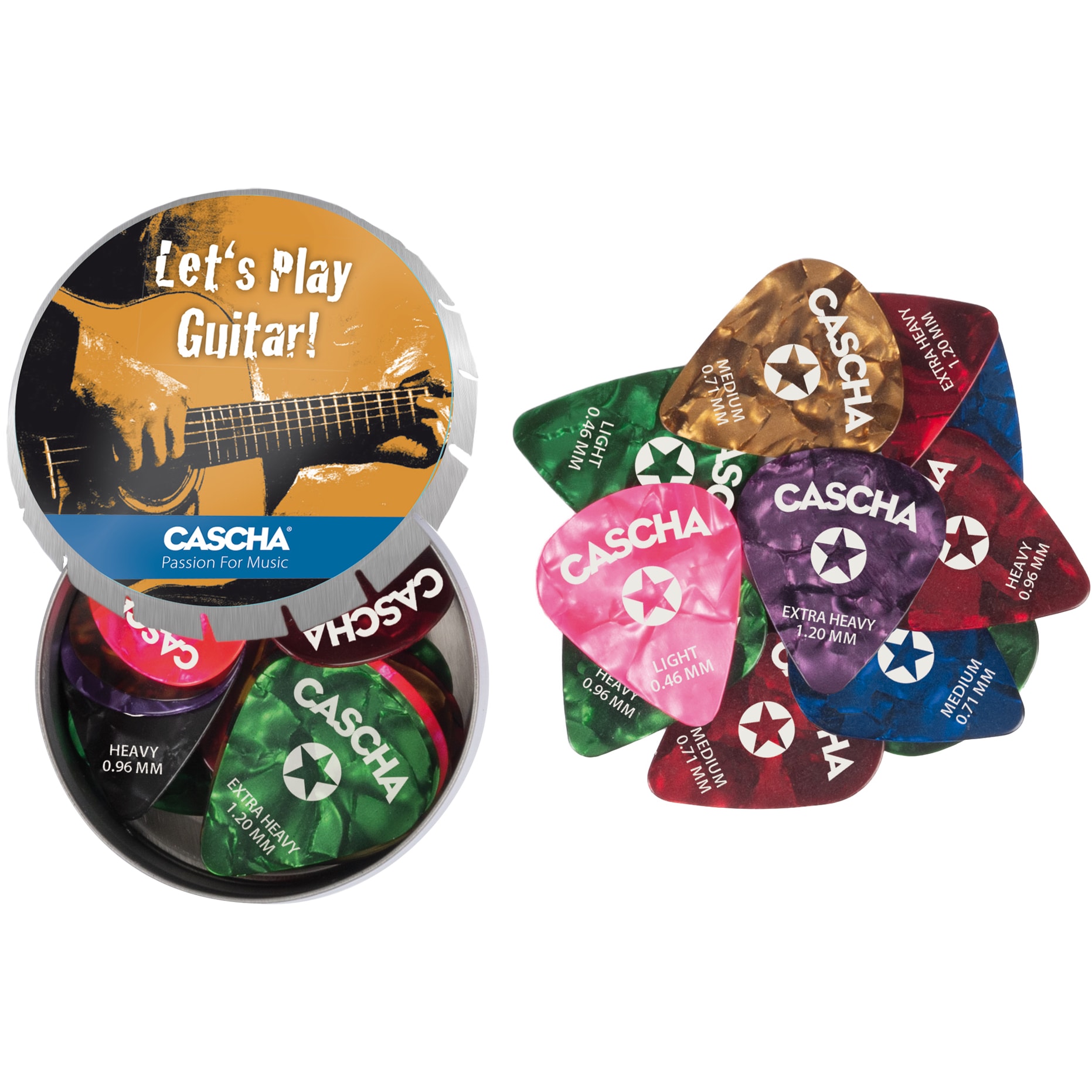 Cascha HH 2293 plectrumdoosje met 24 plectrums