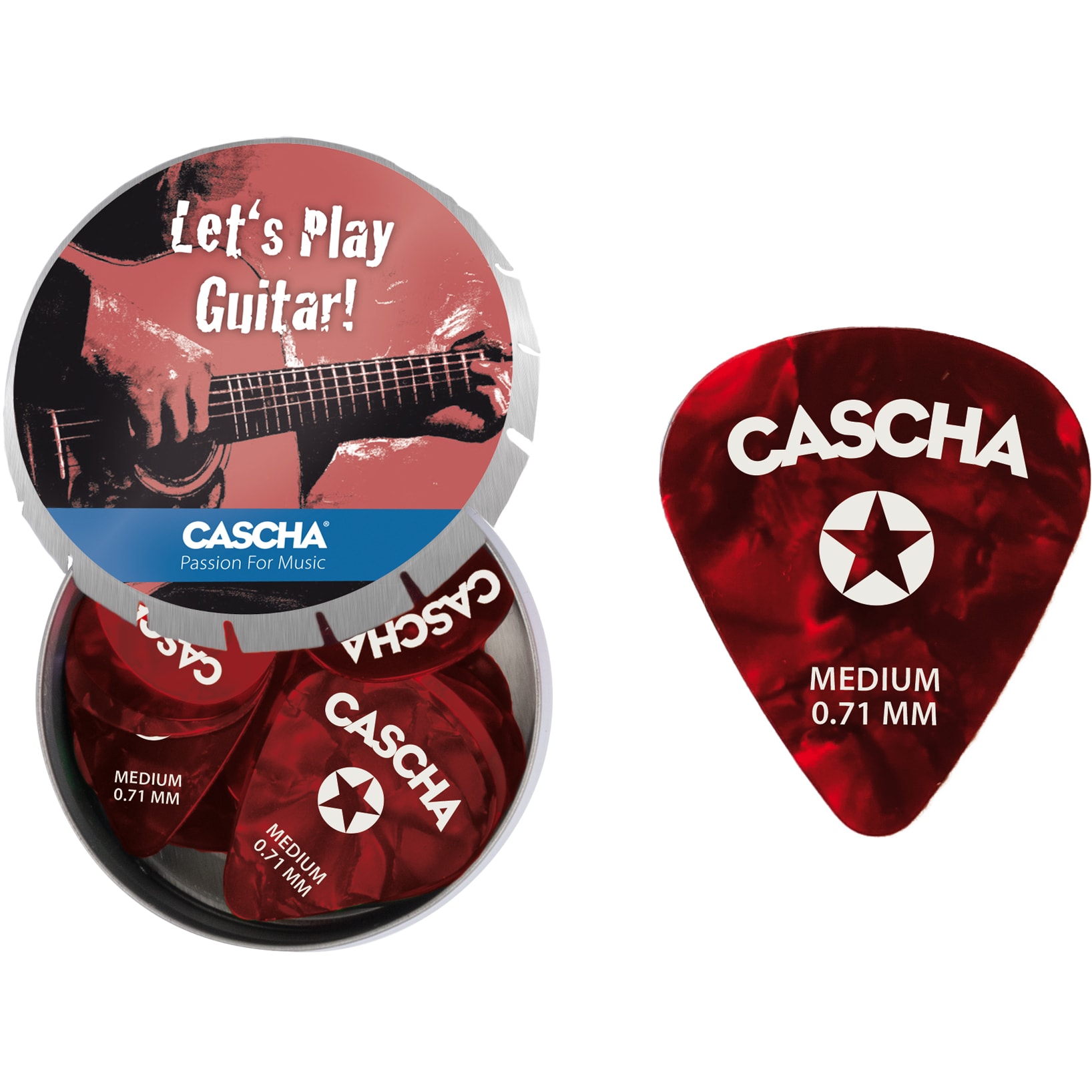 Cascha HH 2294 plectrumdoosje met 24 plectrums (0.71 mm)