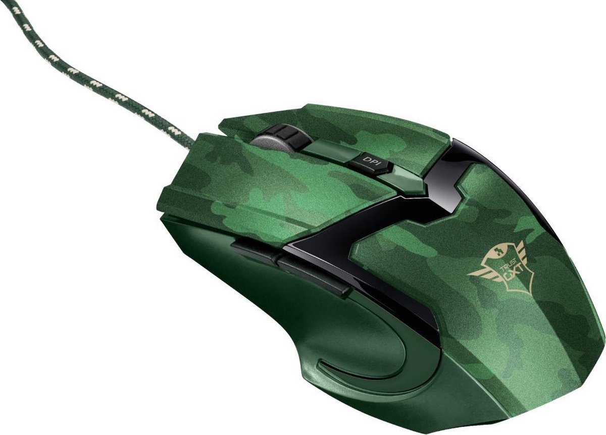 Trust GXT 101 Gav - Gaming Muis - Jungle Camouflage - Groen