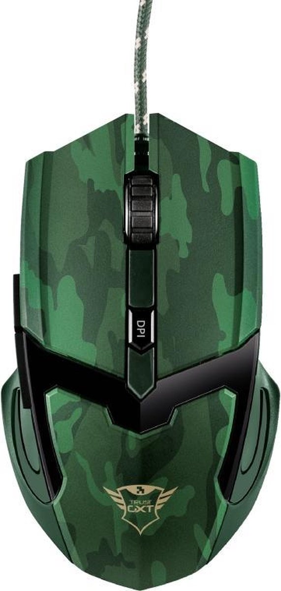 Trust GXT 101 Gav - Gaming Muis - Jungle Camouflage - Groen