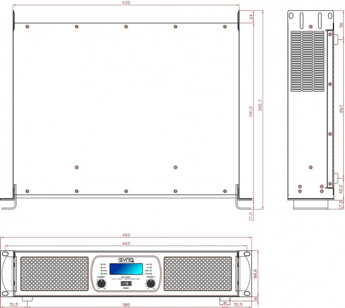 SynQ SE-1800 klasse-TD versterker