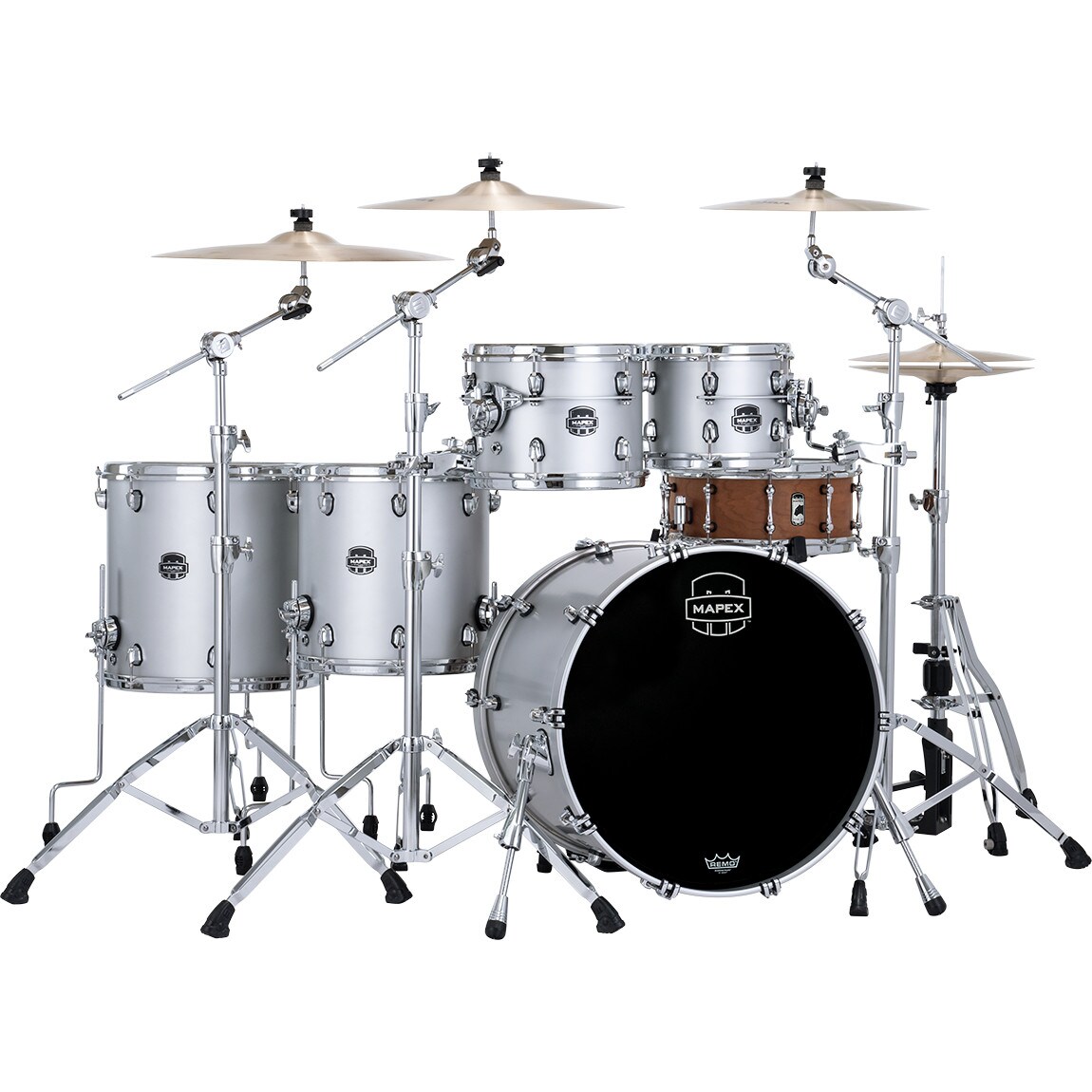 Mapex SE628XM Saturn Evolution Maple Stage+ Iridium 5-delige shellset - Silver