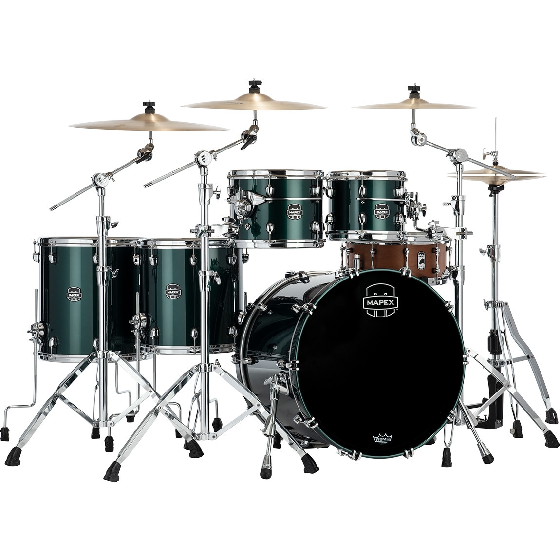 Mapex SE628XM Saturn Evolution Maple Stage+ Brunswick Green 5-delige shellset