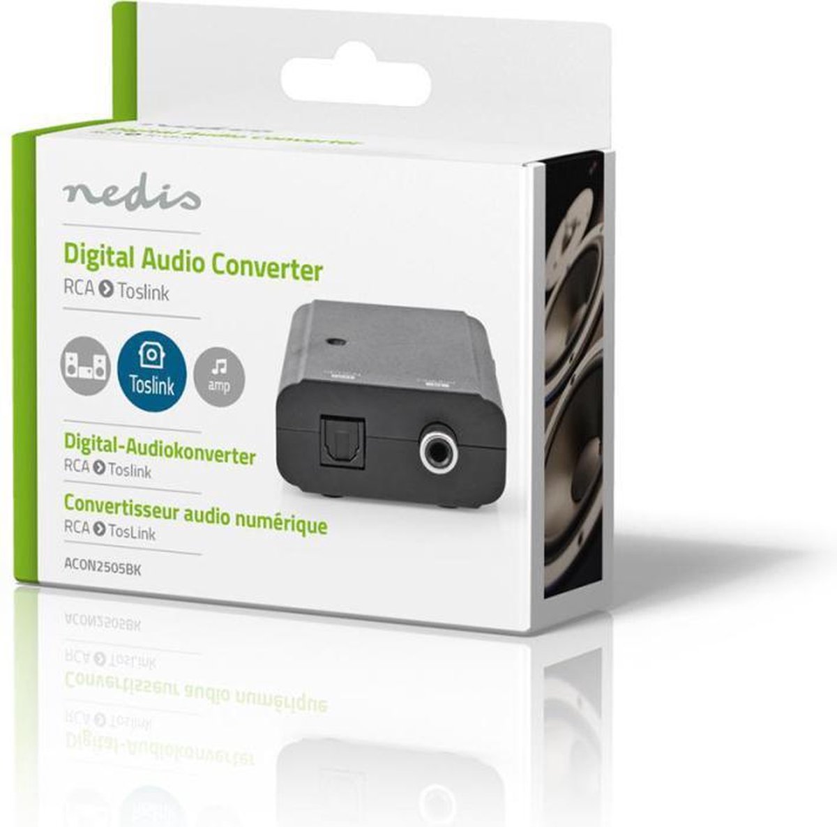 Nedis ACON2505BK audio converter Coax naar Toslink - Zwart