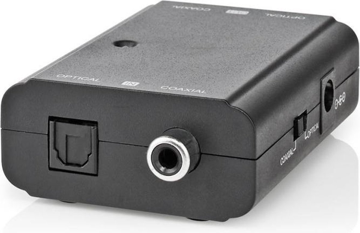 Nedis ACON2507BK audio converter 2-weg Toslink - Coax - Zwart