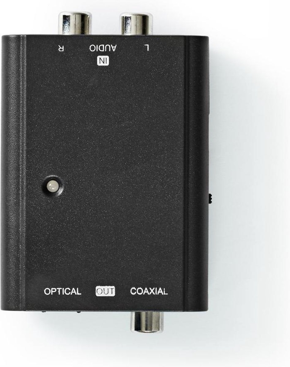 Nedis ACON2508BK audio converter stereo RCA naar Toslink + Coax - Zwart