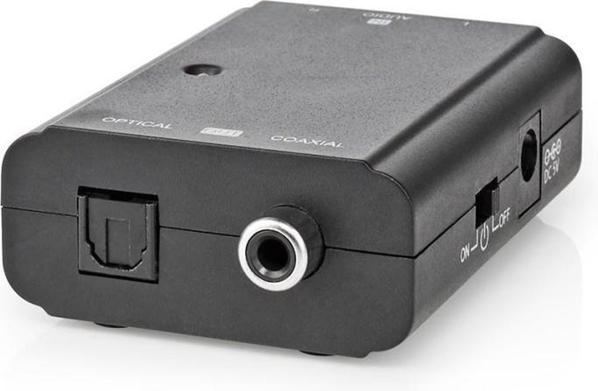 Nedis ACON2508BK audio converter stereo RCA naar Toslink + Coax - Zwart