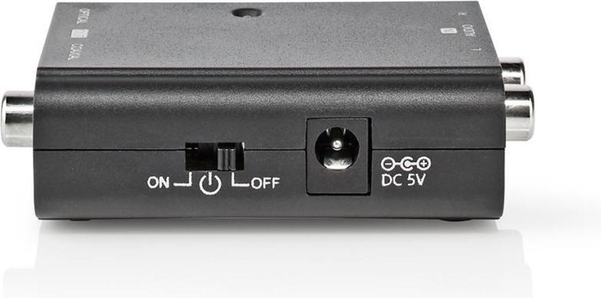 Nedis ACON2508BK audio converter stereo RCA naar Toslink + Coax - Zwart