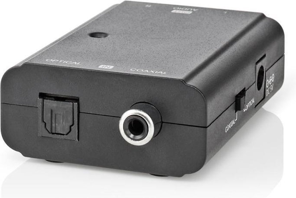 Nedis ACON2509BK audio converter Toslink + Coax naar RCA - Zwart