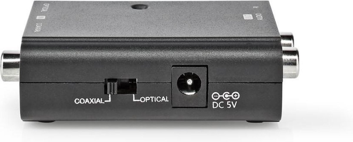 Nedis ACON2509BK audio converter Toslink + Coax naar RCA - Zwart