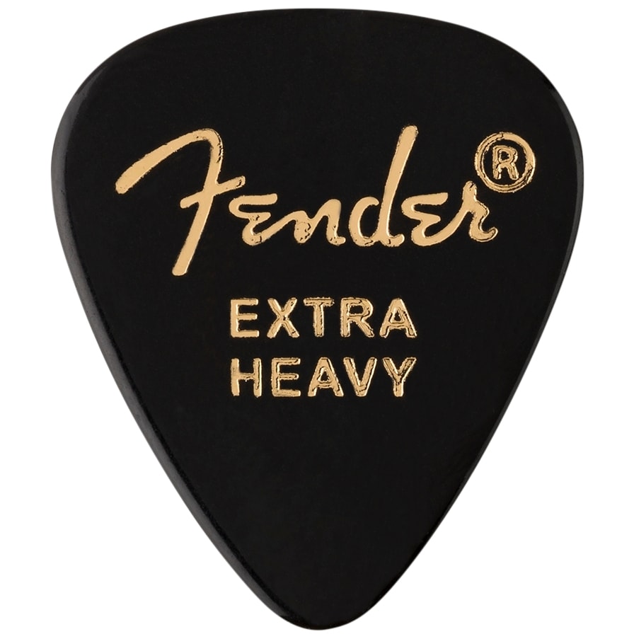 Fender 351 zwart Premium Celluloid Picks extra heavy (set van 12)