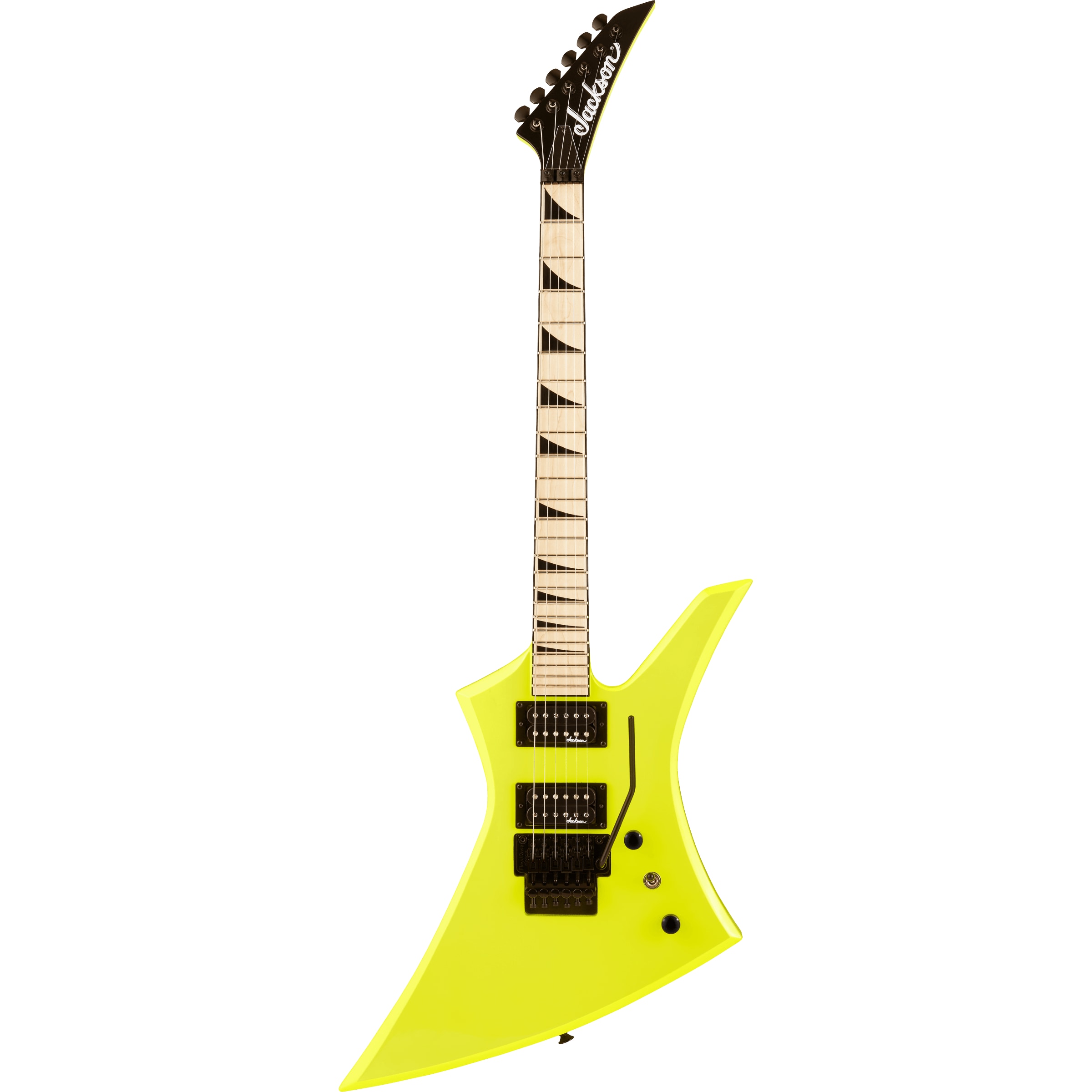 Jackson X Series Kelly KEXM, Neon Yellow elektrische gitaar met Floyd Rose - Rose Goud