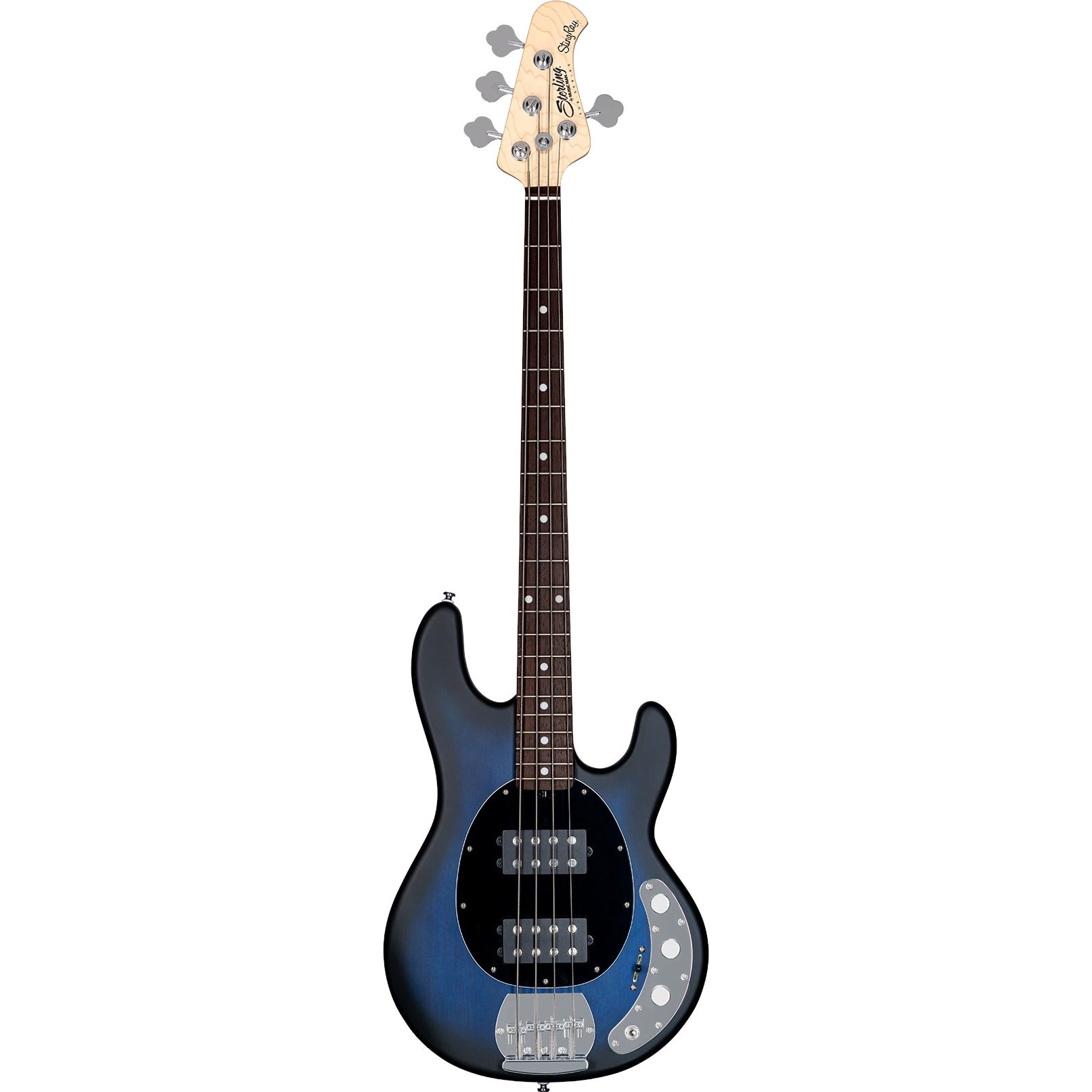 Music Man StingRay Ray4 HH Pacific Blue Burst Satin elektrische basgitaar