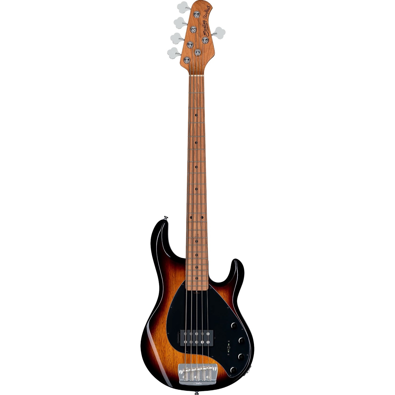 Music Man StingRay Ray35 Vintage Sunburst 5-snarige elektrische basgitaar met gigbag