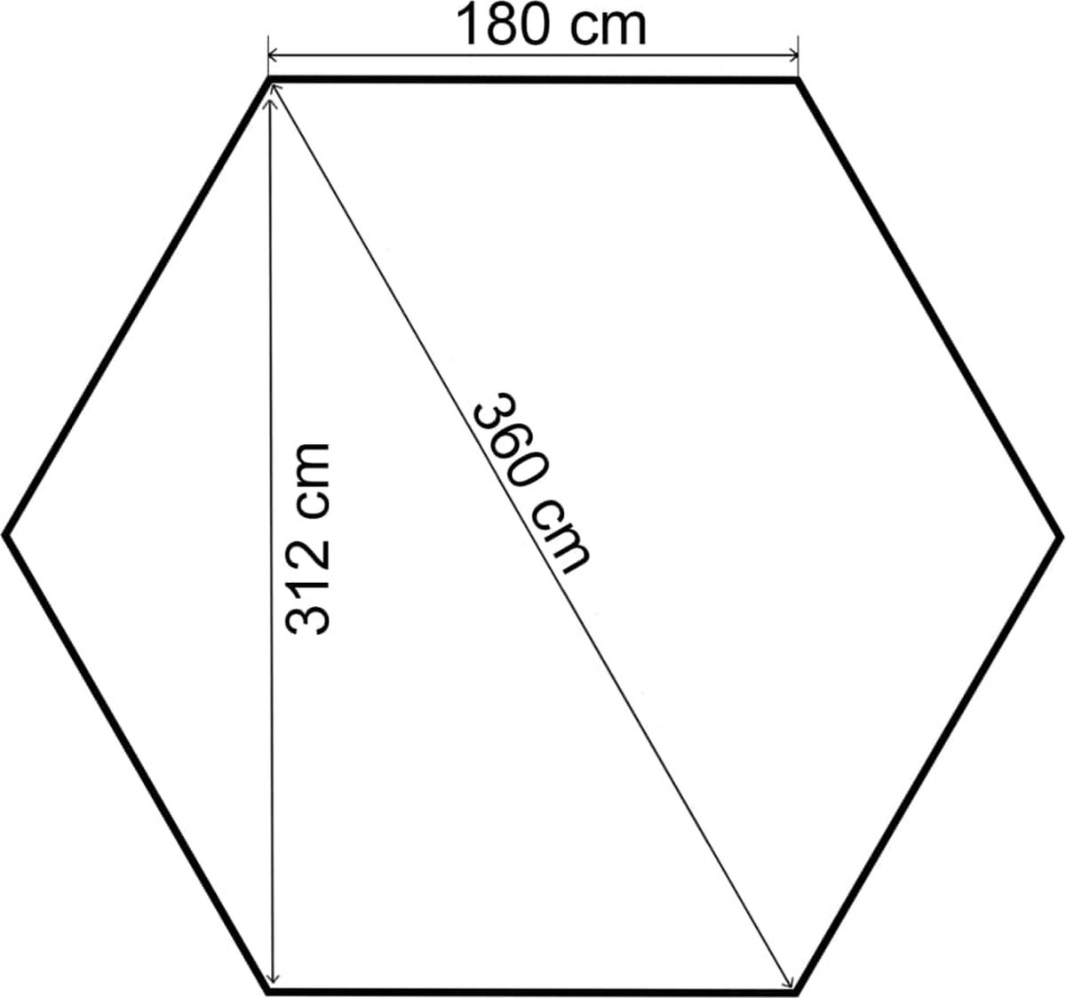 Vidaxl Tuinpaviljoen Met Gordijnen Hexagonaal 360x265 Cm - Beige