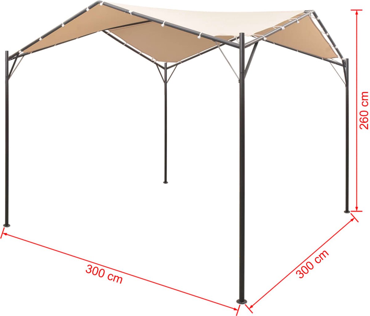 Vidaxl Prieel 3x3 M Staal - Beige