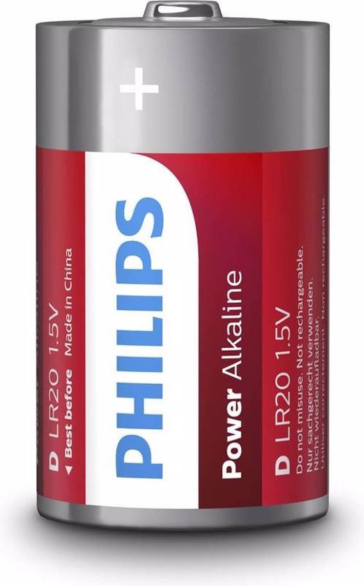 Philips 2 X D Batterij - Rood