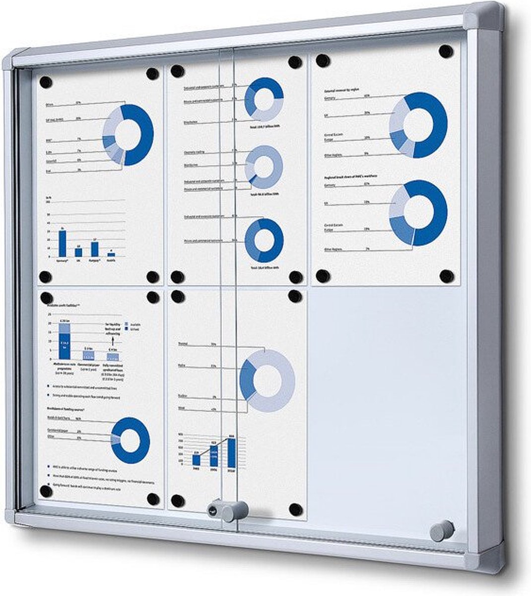 Jansen Display Vitrinekast / mededelingenbord Fire-proof - met schuifdeuren