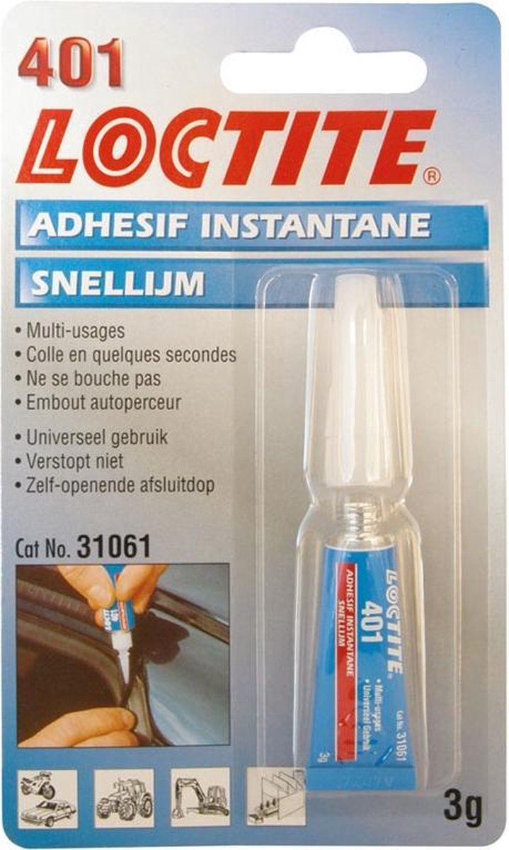 Loctite Secondelijm 401 3 Gram - Blauw