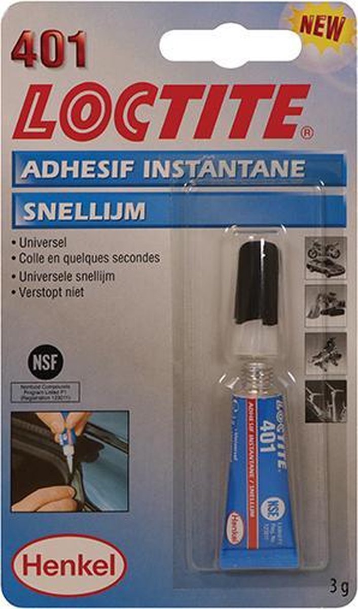 Loctite Secondelijm 401 3 Gram - Blauw
