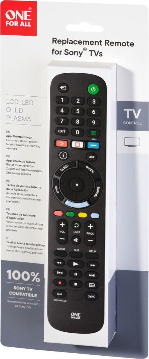 ONE FOR ALL URC4912 Sony Afstandsbediening - Zwart