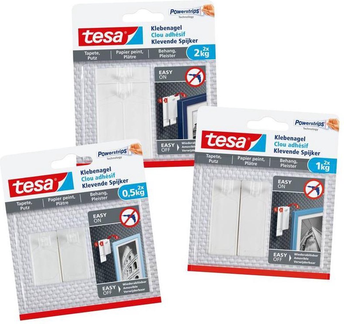 Tesa Klevende Spijker Voor Behang En Pleister. - Wit