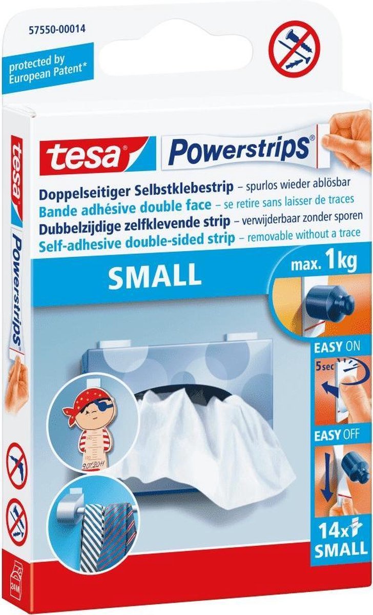 Tesa Powerstrips Small 14 Stuks - Wit