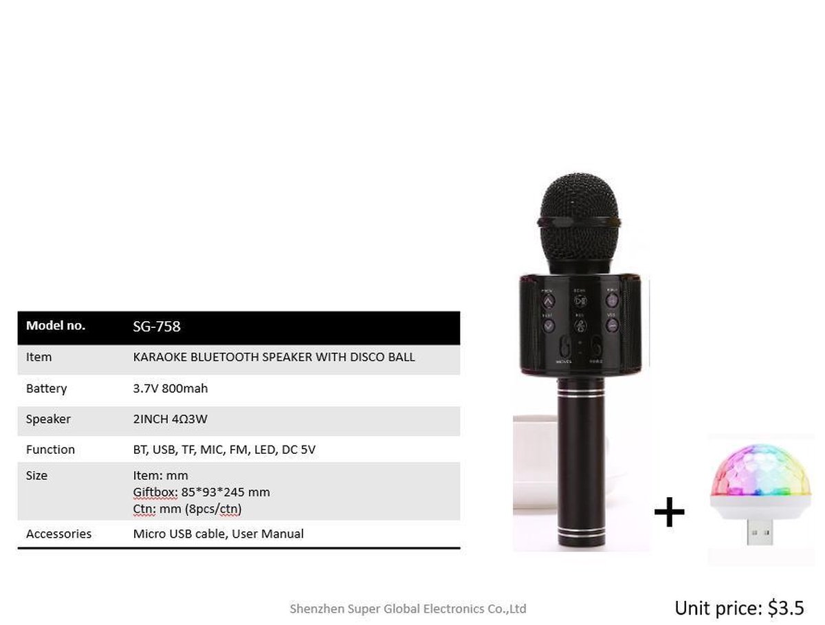 N-Gear S20L Karaokemicrofoon - Zwart