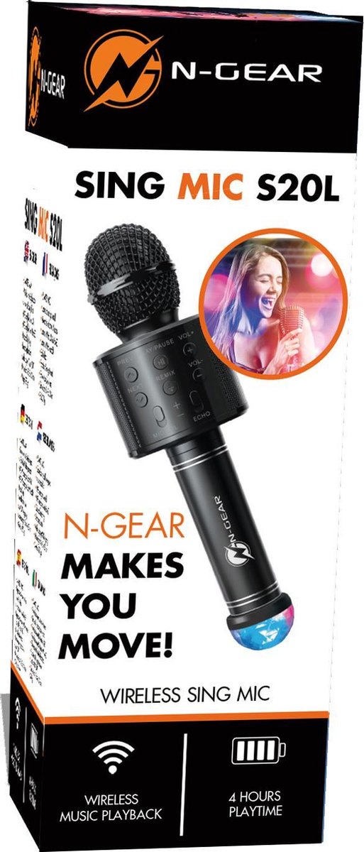 N-Gear S20L Karaokemicrofoon - Zwart