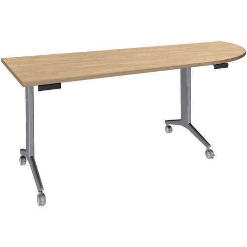 Simmob Tafel Idora 200x80 cm hoek rechts aluminium onderstel