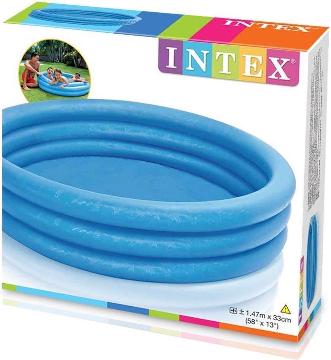 Intex Opblaaszwembad Crystal - 147 X 33 Cm - - Blauw