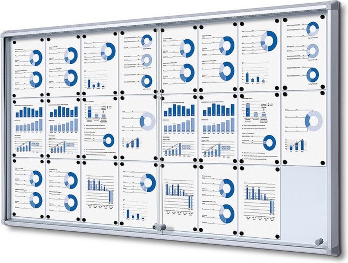 Jansen Display Vitrinekast / mededelingenbord Fire-proof - met schuifdeuren