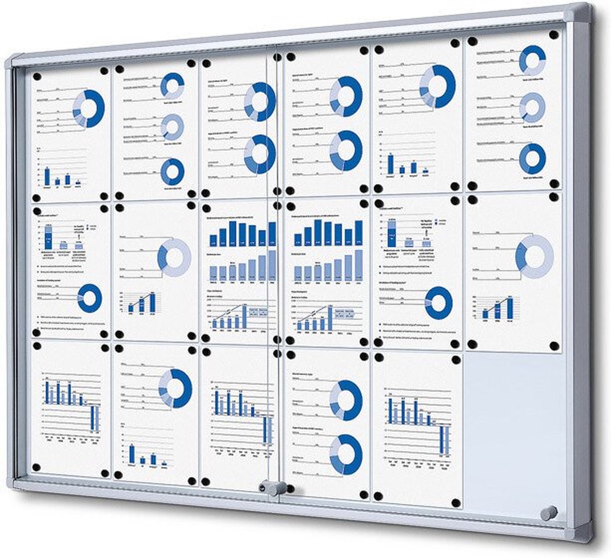 Jansen Display Vitrinekast / mededelingenbord Fire-proof - met schuifdeuren