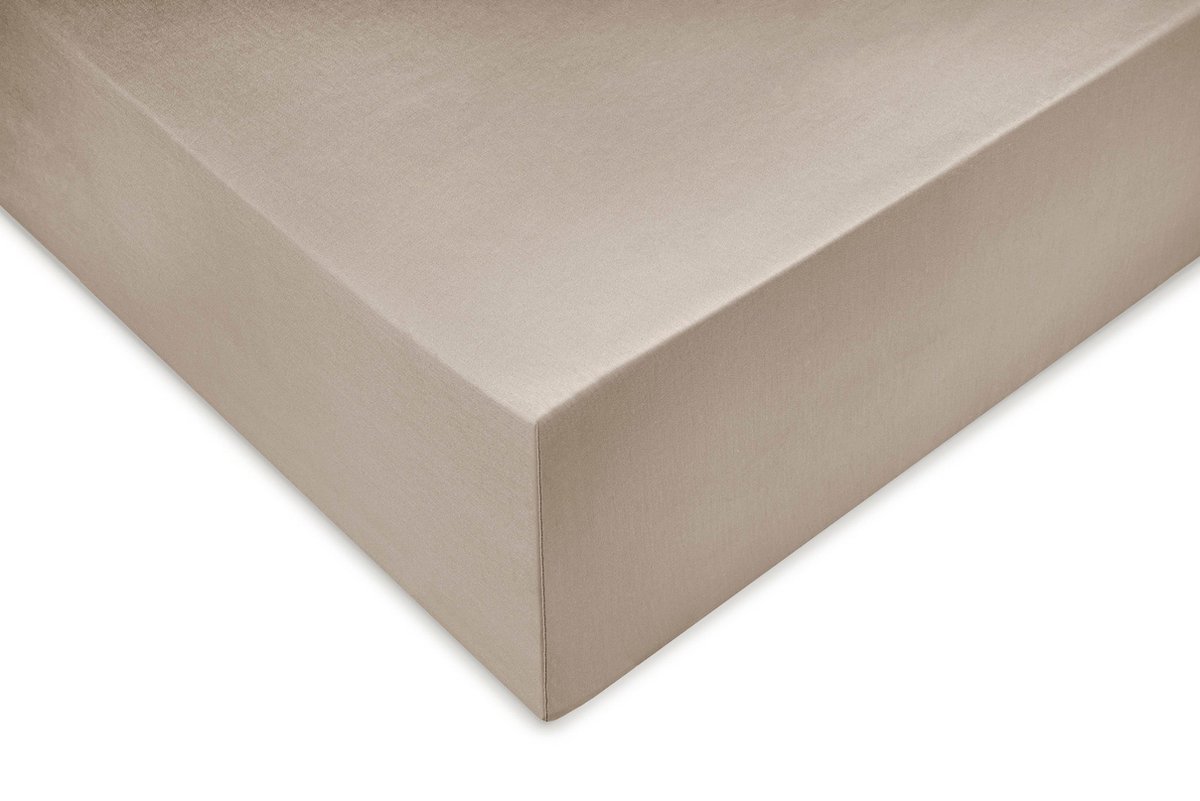 Zo Home Satinado Hoeslaken Katoen Satijn 35cm Hoekhoogte - Forest Sand 180x200cm - Beige