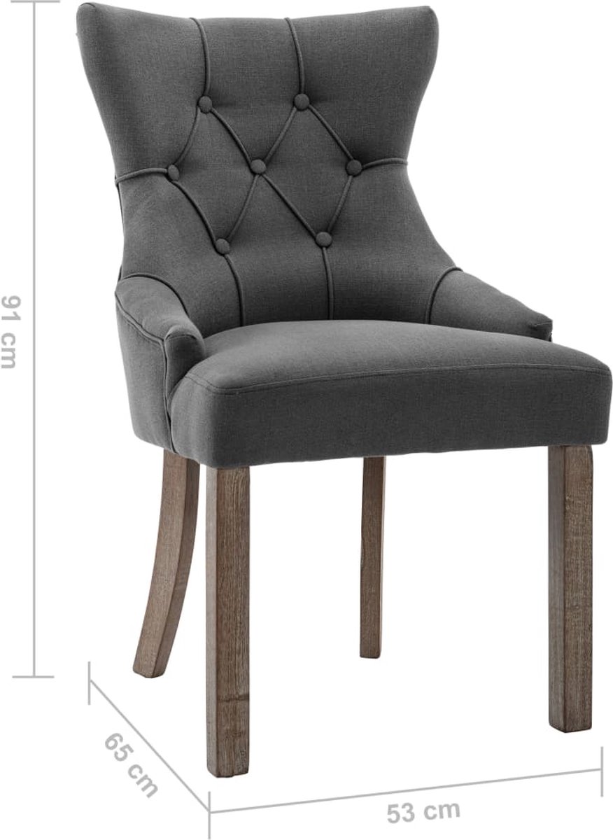 Vidaxl Eetkamerstoelen 2 St Stof - Grijs