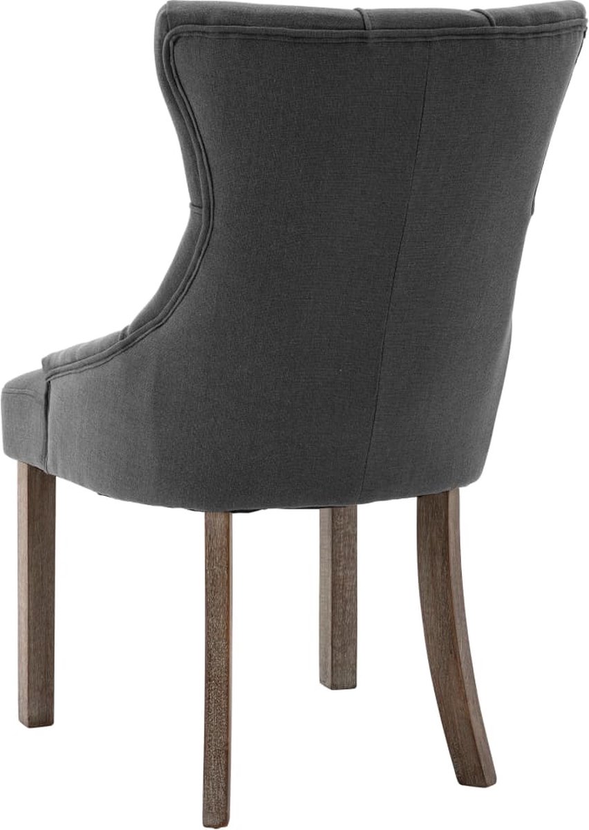 Vidaxl Eetkamerstoelen 2 St Stof - Grijs
