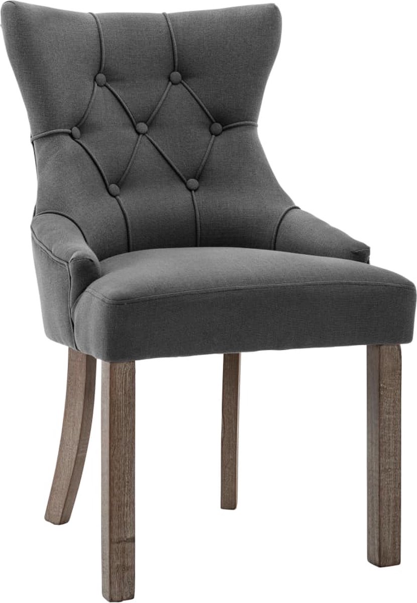 Vidaxl Eetkamerstoelen 2 St Stof - Grijs