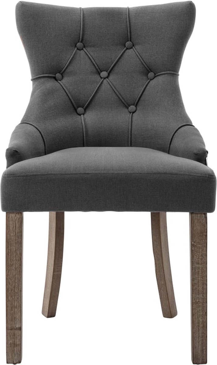 Vidaxl Eetkamerstoelen 2 St Stof - Grijs