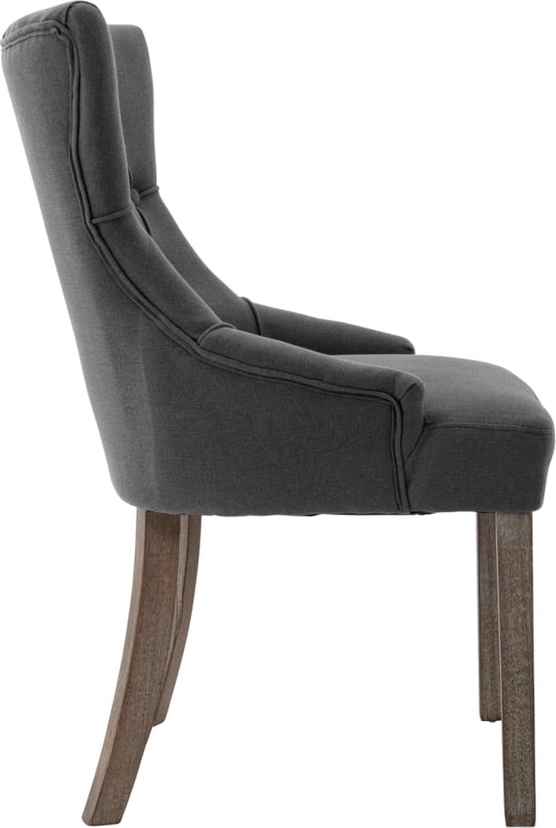 Vidaxl Eetkamerstoelen 2 St Stof - Grijs